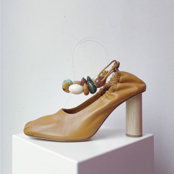 GOLD Ulla Johnson beaded ballet heels - Picture 4 of 11